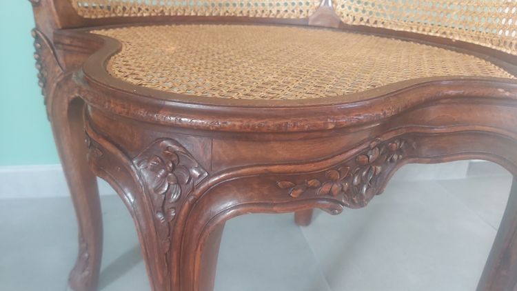 Beautiful Louis XV style caned office armchair