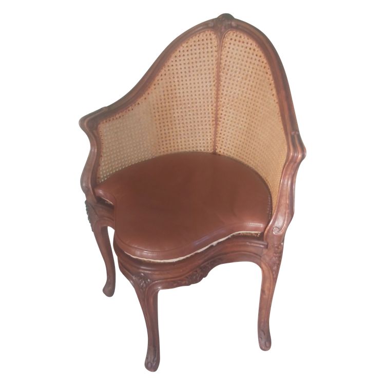 Beautiful Louis XV style caned office armchair