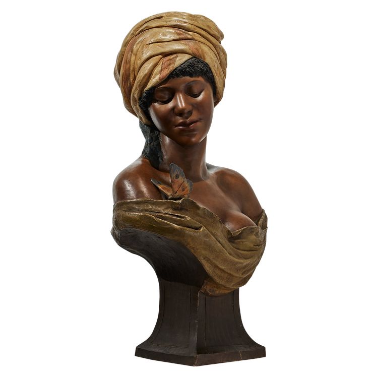 Goldscheider, Donna con farfalla, Terracotta orientalista africanista