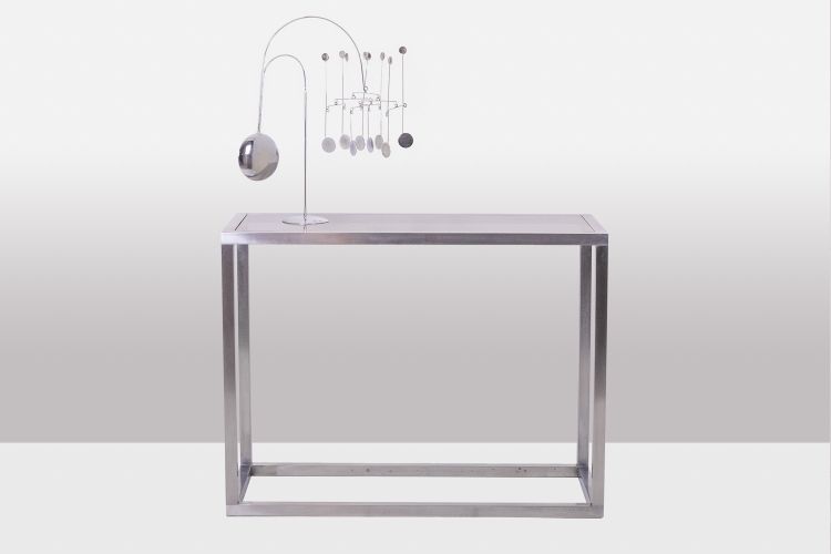 Casa Jansen. Console in alluminio spazzolato. 1970s. LS6176108P