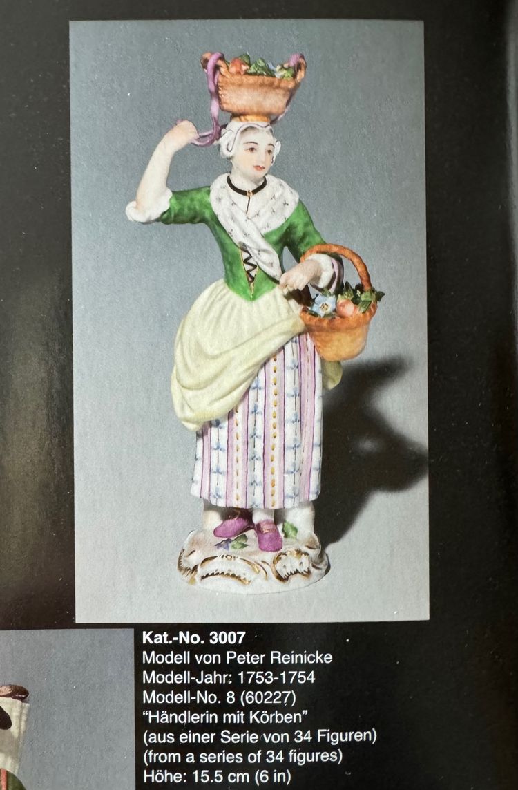 Meissen - Les Cris De Paris, negoziante con cestini