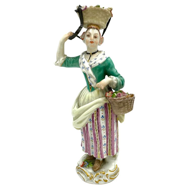 Meissen - Les Cris De Paris, negoziante con cestini