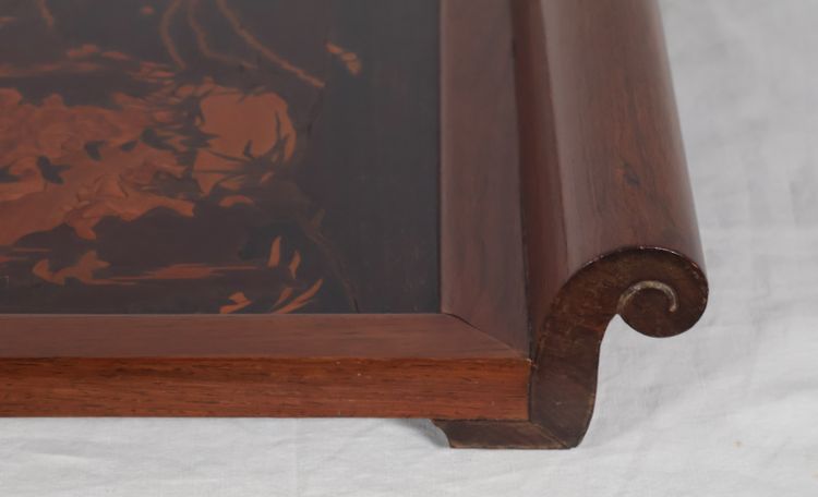 Solid Mahogany And Inlaid Art Deco Tray