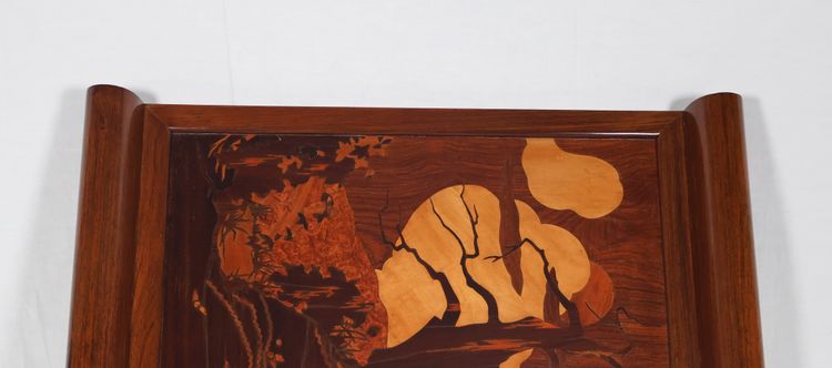 Solid Mahogany And Inlaid Art Deco Tray