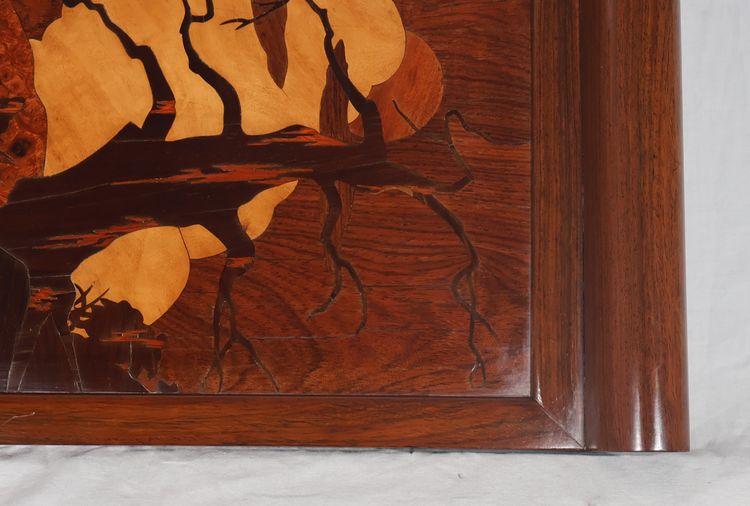 Solid Mahogany And Inlaid Art Deco Tray