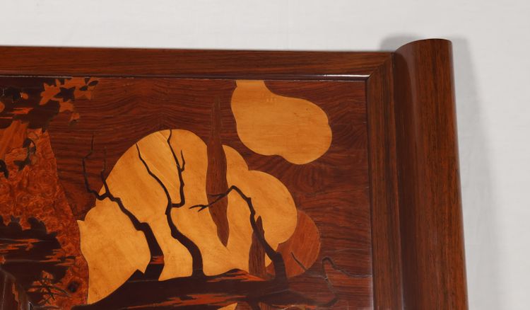 Solid Mahogany And Inlaid Art Deco Tray