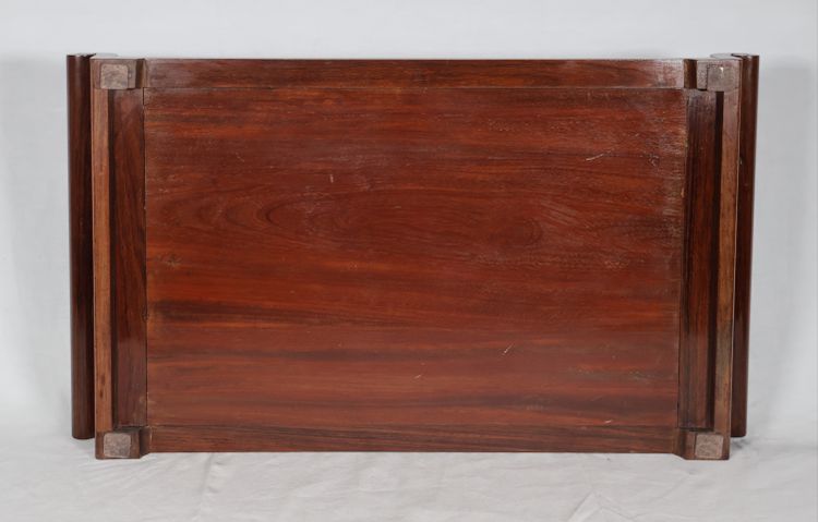 Solid Mahogany And Inlaid Art Deco Tray