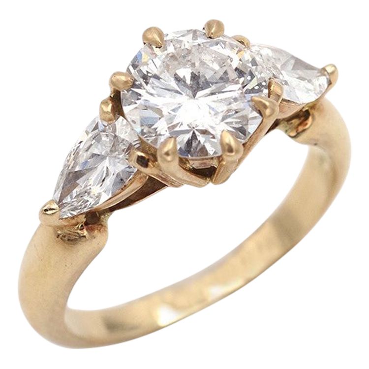Diamantring 2.40 Ct In Gold 18 Karat, Verlobungsring Diamant 1.70 Ct, Vintage-Schmuckstück