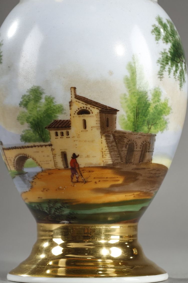 PARIS PORCELAIN SERVICE WITH LANDSCAPE DECORATION
