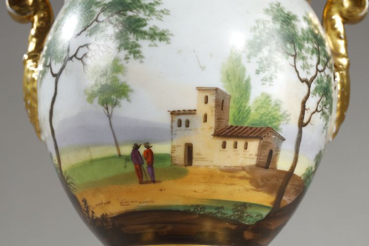 PARIS PORCELAIN SERVICE WITH LANDSCAPE DECORATION