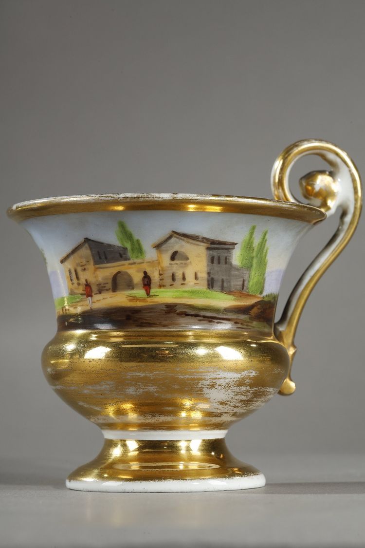 PARIS PORCELAIN SERVICE WITH LANDSCAPE DECORATION