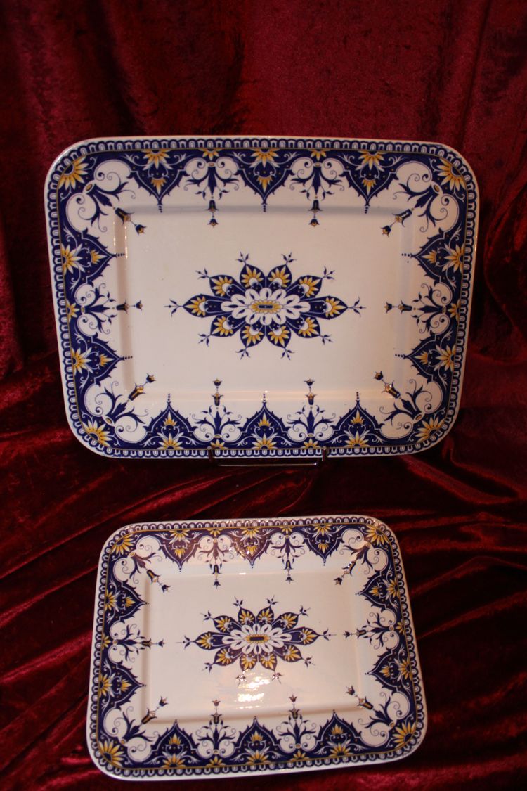 Servizio da tavola in terracotta di Sarreguemines con decoro Cluny, XIX secolo, 67 pezzi