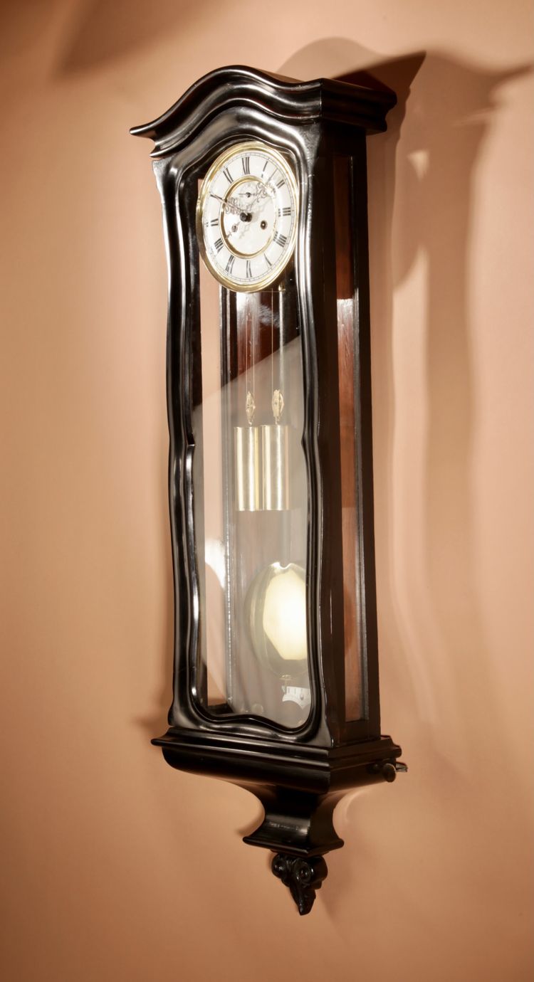 Viennese-style wall regulator clock, Austria/Black Forest Germany circa 1850-80.