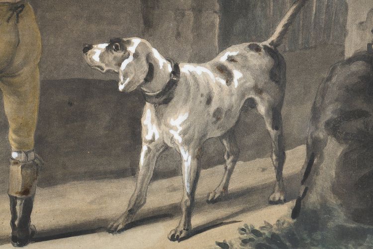 TWO COLOR ENGRAVINGS ENHANCED WITH GOUACHE SIGNED CARLE VERNET