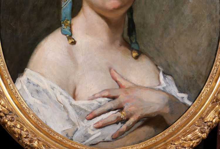 Victor CHAVET 1822-1906 Porträt einer Provençalerin, Gemälde, Provence, Arles, Kostüm, 1853