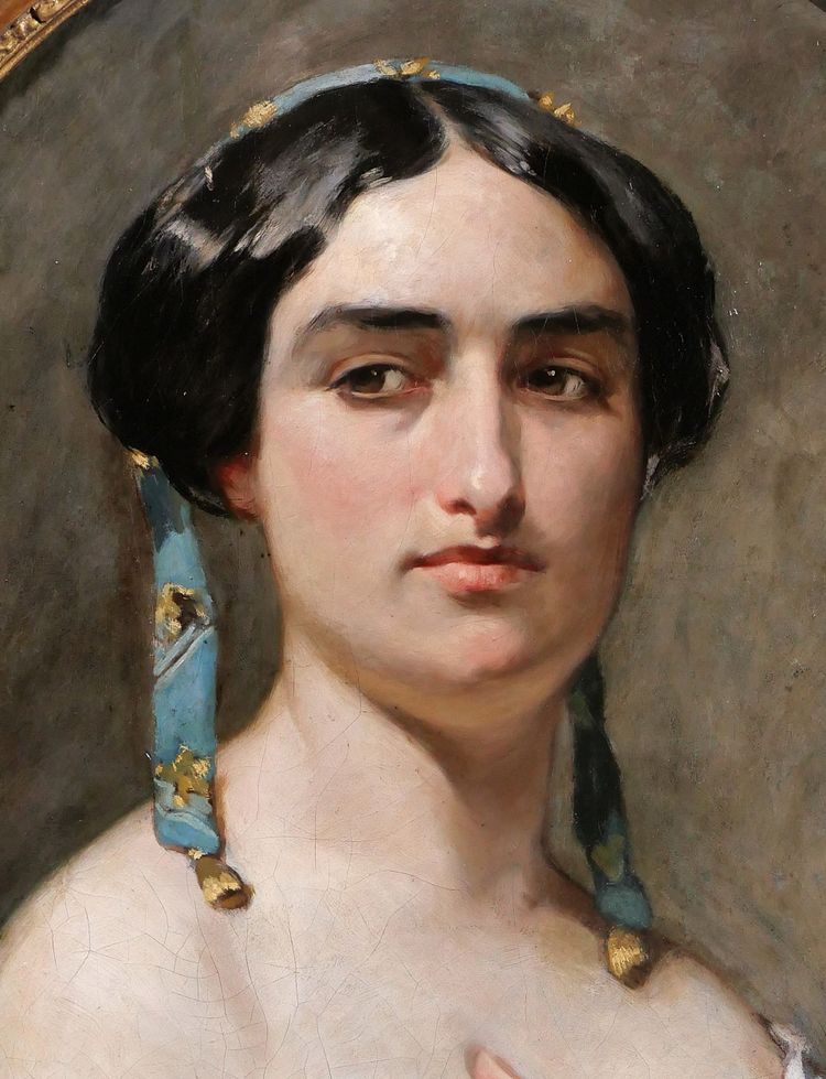 Victor CHAVET 1822-1906 Porträt einer Provençalerin, Gemälde, Provence, Arles, Kostüm, 1853