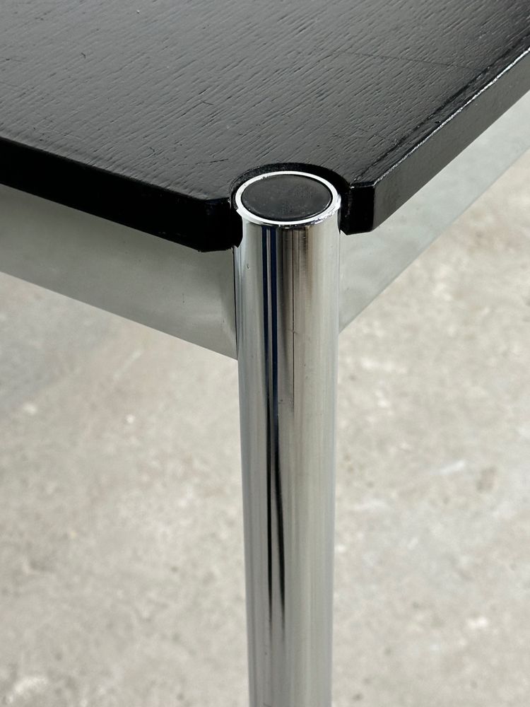 Table USM Haller T59 stratifié noir et acier chromé