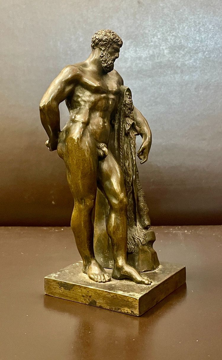 Piccola edizione in bronzo dell'Ercole Farnese, XIX secolo 