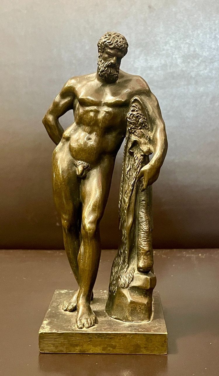 Piccola edizione in bronzo dell'Ercole Farnese, XIX secolo 