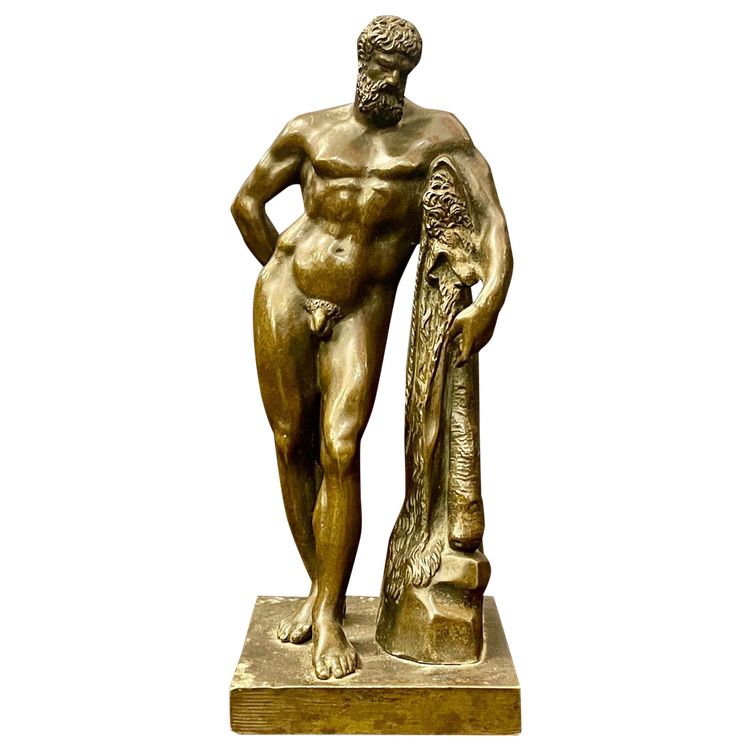 Piccola edizione in bronzo dell'Ercole Farnese, XIX secolo 