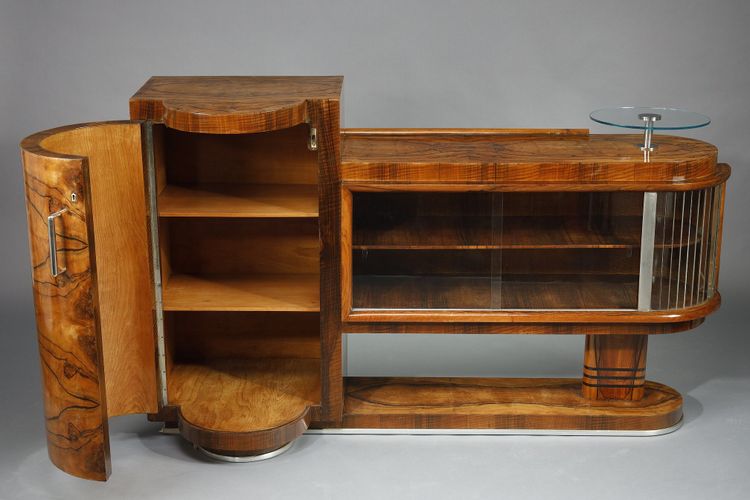 2ER ART DECO MÖBEL AUS NUSSBAUM