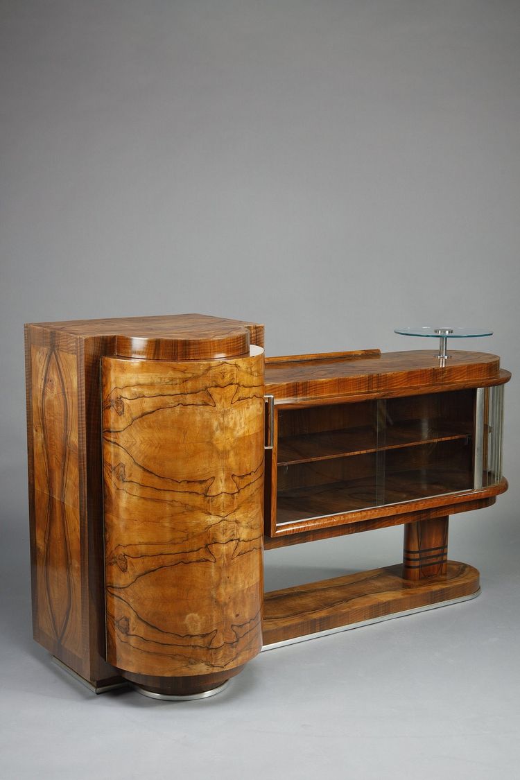2ER ART DECO MÖBEL AUS NUSSBAUM