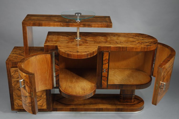2ER ART DECO MÖBEL AUS NUSSBAUM
