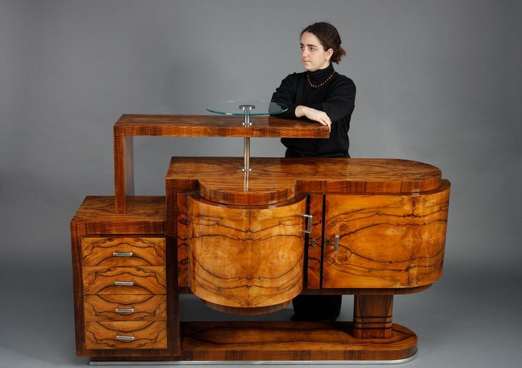 2ER ART DECO MÖBEL AUS NUSSBAUM