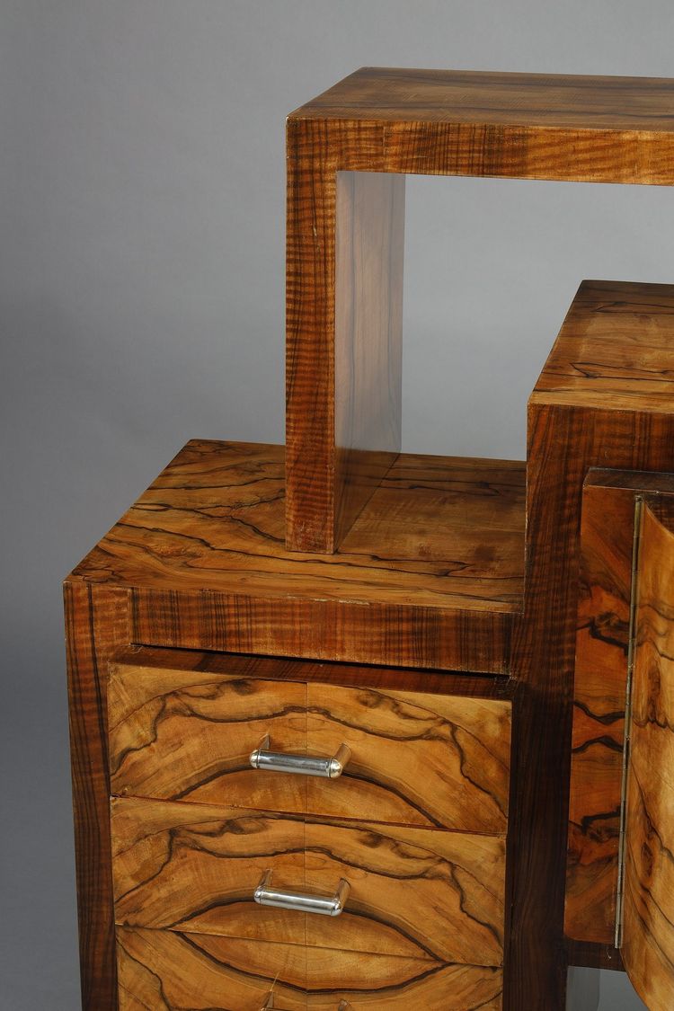 2ER ART DECO MÖBEL AUS NUSSBAUM