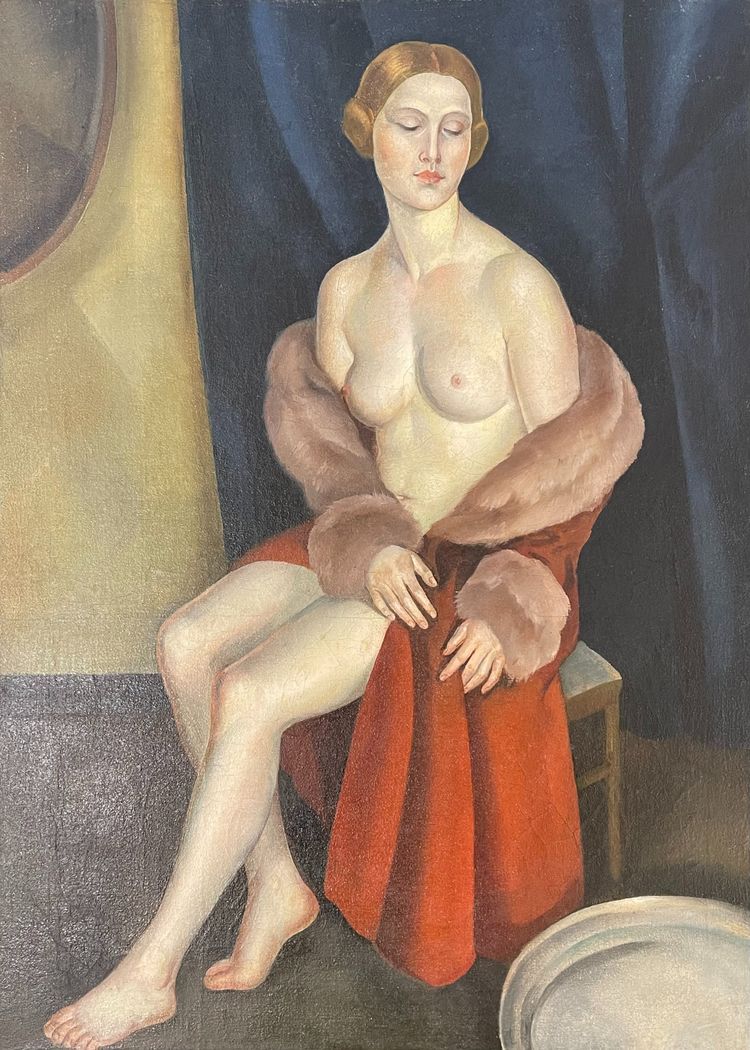 Leonid FRECHKOP (1897–1982), „Akt im Pelzmantel“
