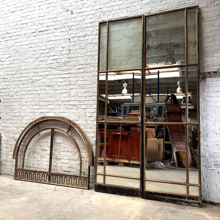 Porta a doppio vetro con traverso