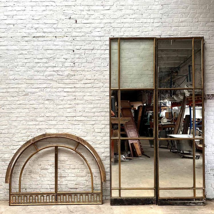 Porta a doppio vetro con traverso
