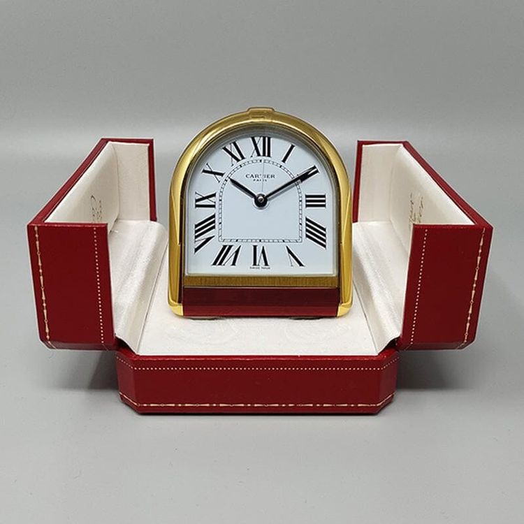 Splendido orologio-sveglia Cartier Romane Pendulette degli anni '80. Prodotto in Svizzera