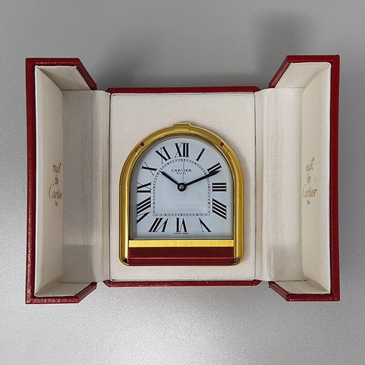 Splendido orologio-sveglia Cartier Romane Pendulette degli anni '80. Prodotto in Svizzera