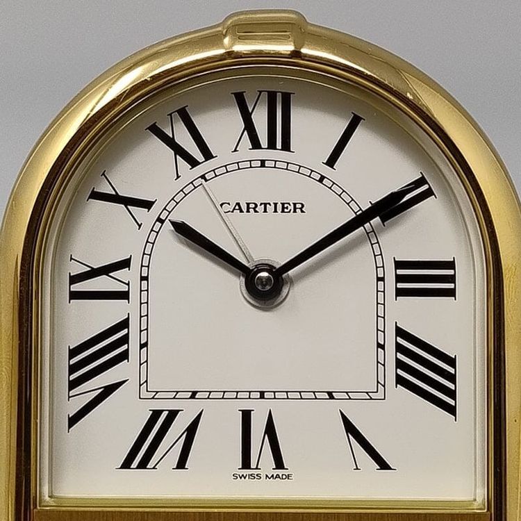 Splendido orologio-sveglia Cartier Romane Pendulette degli anni '80. Prodotto in Svizzera