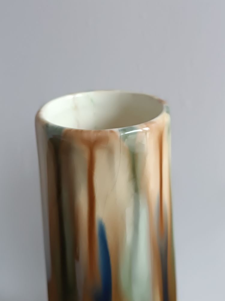 Gustave de Bruyn Pair of Art Nouveau slip vases