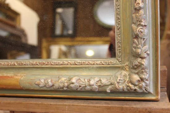 Small mirror restoration, patina, gold and mercury 43 x 55 cm