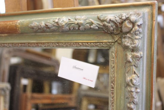 Small mirror restoration, patina, gold and mercury 43 x 55 cm