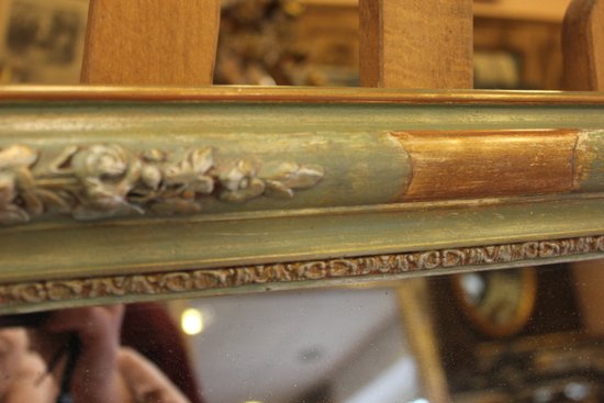 Small mirror restoration, patina, gold and mercury 43 x 55 cm