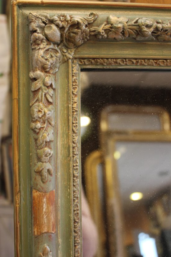 Small mirror restoration, patina, gold and mercury 43 x 55 cm