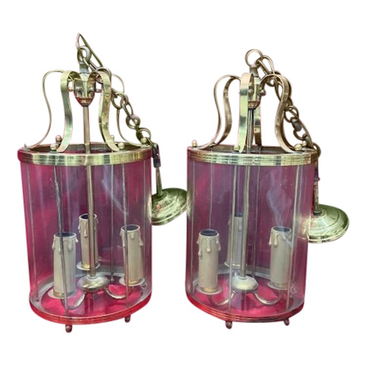 Pair of 20th century vestibule lanterns