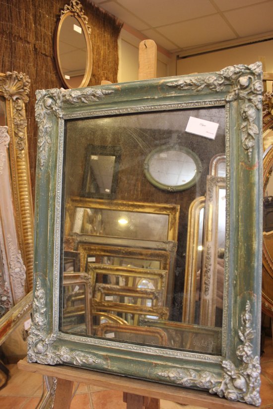 Antique rectangle mirror, patina and mercury 58 x 74