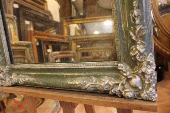 Antique rectangle mirror, patina and mercury 58 x 74