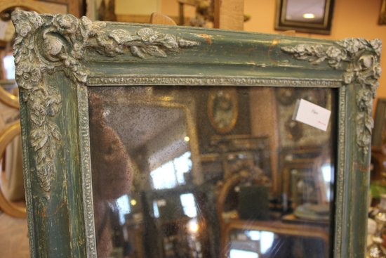 Antique rectangle mirror, patina and mercury 58 x 74