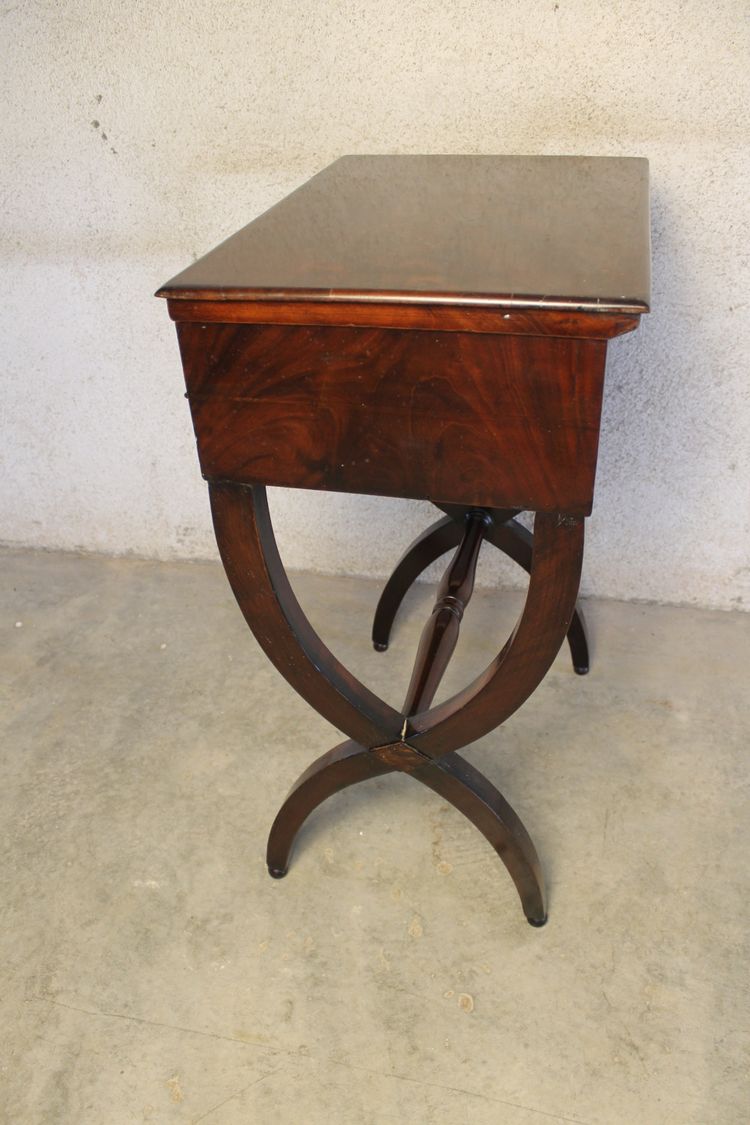 Work table, work table, small side table in mahogany, Empire style, 19th century