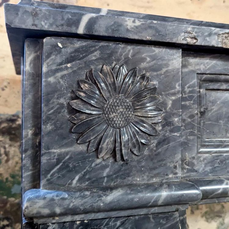 Louis XVI Fireplace in Grey Marble