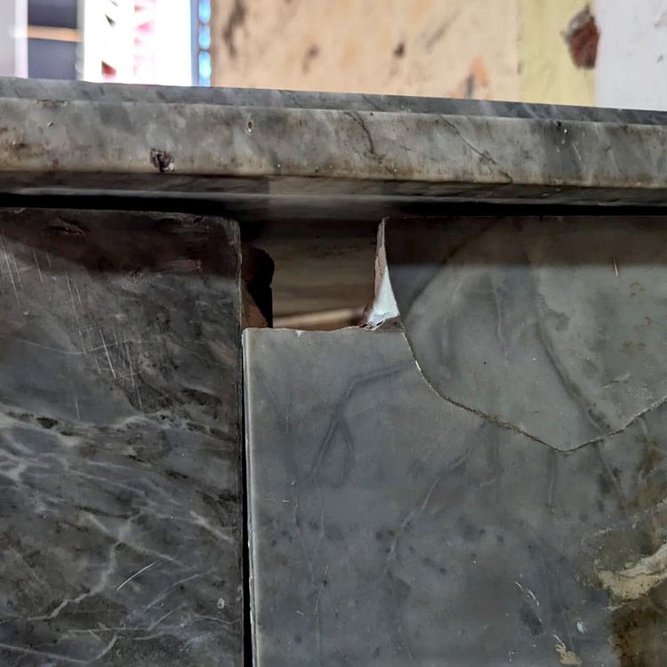 Louis XVI Fireplace in Grey Marble