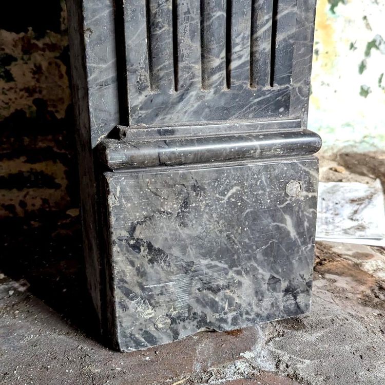 Louis XVI Fireplace in Grey Marble