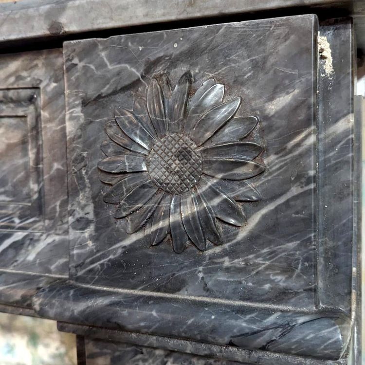 Louis XVI Fireplace in Grey Marble
