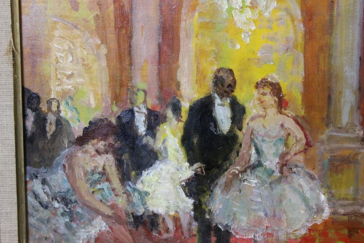 Öl auf Holz, Das Foyer der Oper von Cosson